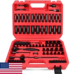 105-pc 1/4" Impact Socket Set, Sae 5/32"-9/16" & Metric 4-15mm, Cr-v Steel. Fixed Price $55.99.