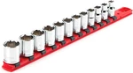 Tekton Inch Drive 6 Pt Socket Set W/ Twist Lock Rail, 12 Pc 8-19 Mm Shd91102. Fixed Price $42.99.