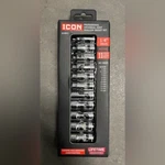 Icon 1/4 In. Drive Metric Professional Universal Joint Shallow Socket Set. Fixed Price $77.99.