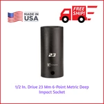 1/2 In. Drive 23 Mm 6-point Metric Deep Impact Socket. Fixed Price $19.00.