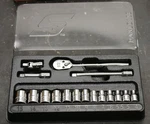 Cat Caterpillar 233-1642 1/4" Drive Ratchet & Metric Socket Set W/ Extensions. Fixed Price $235.00.