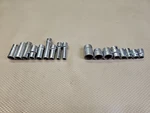 Mac Tools 19 Piece 3/8'' Drive 6 Point Metric Chrome Socket Set Mixed. Fixed Price $99.55.