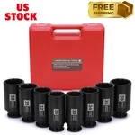 8pcs 1/2" Deep Axle Nut Impact Socket Set, Cr-mo, 12 Point Design, Metric, 29,30. Fixed Price $57.36.