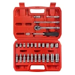 Eaceliy 28pc 1/4" Drive Impact Socket Set Sae Deep Shallow Ratchet Kit. Fixed Price $48.99.