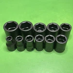 Snap-on Usa 1/2" Drive 11 Piece Sae Shallow 6-point Impact Socket Set 311imya. Fixed Price $184.88.
