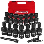 Aoben 18 Pcs 1/2 Drive Shallow Universal Impact Socket Set Swivel. Fixed Price $98.61.