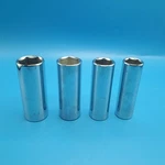4 Stanley 1/2" Drive Deep Cr-v Sockets, 11/16, 3/4, 7/8, 15/16", 6 Point. Fixed Price $19.95.