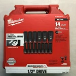 Milwaukee 49-66-7014 Shockwave Metric 14 Piece 1/2 Drive Impact Socket Set New. Fixed Price $79.00.