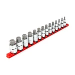 Tekton Shb92102 1/2" Drive Hex Bit Socket Set With Rail, 14-piece. Fixed Price $83.00.