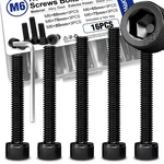 Usdrwam 15pcs M6 Hex Socket Head Screws, Stainless Steel Full Thread Bolts As.... Fixed Price $11.94.
