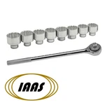 9pc 3/4" Drive Socket Set Includes 18" Ratchet Wrench & 8 Sockets By Iaas. Fixed Price $240.01.
