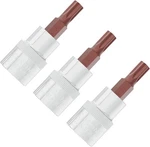 3pcs 3/8" Drive T30 Torx Bit Socket, S2 Steel Bits, T30, Silver, Dark Red. Fixed Price $12.99.