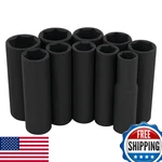 Performance Tool W38401 10-piece 3/8-inch Drive Metric Black Laser Etched Deep. Fixed Price $26.40.