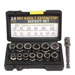 Bolt Extractor Kit,14 Pcs Nut Socket Set,1/4 -3/8 Drive D. Fixed Price $43.96.