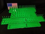 Hansen 3 Row Socket Tray Metric Sae Tool Rack Holders 1/4" 3/8" 1/2" Green -usa. Fixed Price $64.95.