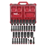 Milwaukee Shockwave 3/8 In Drive Metric & Sae Deep Well Packout Socket Set 36-pc. Fixed Price $159.95.
