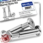 Usdrwam M6x20mm Barrel Nuts And Bolts Hex Socket Furniture Cribs 30 Sets. Fixed Price $20.00.
