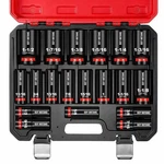 19pcs 1/2" Sae Impact Socket Set, Deep Sockets 3/8"- 1-1/2", 6 Point Cr-mo, 1.... Fixed Price $104.81.