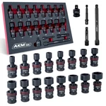 Akm Tool 3/8" Drive Universal 3/8 20 Pcs Impact Socket Set. Fixed Price $87.06.