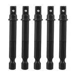 Biaungdo Square Socket Bit Adapter, 5 Pcs 1/4 Hex Impact 1/4", Black. Fixed Price $9.11.