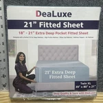 Dealuxe 21" Extra Deep Pocket Fitted Twin Xl Sheet Light Blue New In Package. Fixed Price $8.00.