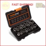 Thinkwork Bolt Extractor Kit, 13+1 Pieces Nut Socket Set, 3/8" Drive R. Fixed Price $28.67.