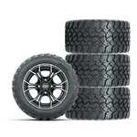 Set Of 4 Gtw 12" Spyder Matte Gray Golf Cart Wheels On 22" Nomad A/t Tires. Fixed Price $861.99.