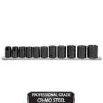 Husky 1/2 In. Drive Standard Metric 6-point Impact Socket Set (11-piece). Fixed Price $29.95.
