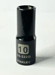 Stanley 10 Mm X 3/8"socket 86-322b Black Chrome 6 Pt Free Usa Shipping. Fixed Price $9.96.