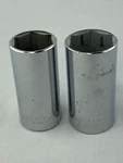 Husky Socket 6 Point 1/2 Drive 24136 - 1 1/8 + 24140 1/4 Set Lot Of 2 B41. Fixed Price $10.49.
