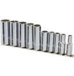 Stanley Proto J52107 10 Piece 12 Point 3/8" Drive Deep Socket Set. Fixed Price $75.99.