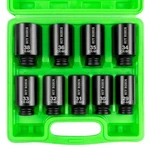 1/2" Drive Impact Socket Set, 9-piece Metric Deep Axle Nut Sockets, 6-point, .... Fixed Price $60.03.