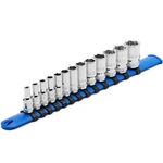 13pcs 1/4"drive Mid-length Socket Set, 6-point Mirror Chrome Metric 4mm To 15mm. Fixed Price $19.99.