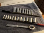 Craftsman 22 Pc V-series 12pt 1/2"dr Socket Set 7/16 - 1 1/8 + 3/8- 13/16 Deep. Fixed Price $50.00.