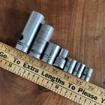 Vintage Indestro Super Socket Lot Of 7 Made In The Usa. Fixed Price $35.99.