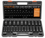 1/2" Drive Metric Impact Socket Set 26pc 10-36mm Deep Cr-v Case. Fixed Price $77.99.