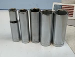 Easco 5pc 3/8 Drive 6pt Deep Sae Sockets, 3/8, 7/16, 9/16, 5/8, 11/16, Usa Made. Fixed Price $15.50.