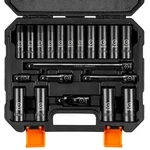20pcs 1/2" Drive Deep Impact Socket Set,metric 10mm-24mm,6 Point,ansi Standards. Fixed Price $41.61.