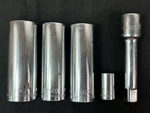 Lot Of 4 Easco 12 Pt. 3/8" Dr Sockets - 3/4" (52 3224) 5/8" (523220) & Extension. Fixed Price $15.00.