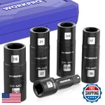 Workpro 5pc 1/2" Drive Lug Nut Wheel Impact Socket Set 17-22mm, 3/4-15/16". Fixed Price $47.40.