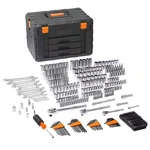 Skyshalo 450 Pc Mechanics Tool Set Drive Sae Metric Sockets Bits Wrenches Case. Fixed Price $189.99.