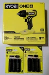 Ryobi 18v 3/8" Impact Wrench Pcl250b Tool Only W/ 4 Pc Metric Set & Sae. Fixed Price $109.88.