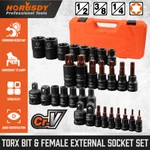 31pc E Tamper Proof Security Star Female 1/4" 3/8" 1/2" External Socket Torx Bit. Fixed Price $29.99.