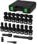 19 Pcs 1/2" Drive Shallow Dr. Universal Impact Socket Set. Fixed Price $79.66.