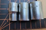 Vtg Herbrand Usa S-116 S-122 S-128 1/2 Dr 12-pt Sockets Script Logo. Fixed Price $25.00.