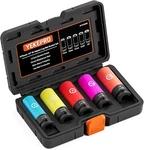 5 Pieces 1/2 Inch Drive Impact Lug Nut Socket, Metric/sae 17mm Metric&sae. Fixed Price $41.82.