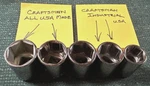 5 Craftsman And Industrial 6 Pt 1/2 In Drive Sae Sockets Usa Made. Fixed Price $24.95.