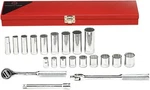 338 - 3/8inch Drive 21 Piece Metal Boxed Set 12 Point Std. & Deep Sockets. Fixed Price $443.75.