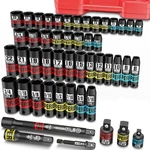 Aiourx 50 Piece 3/8" Drive Impact Socket Set, Sae 5/16"3/4" And Metric 7 Mm19.... Fixed Price $156.29.