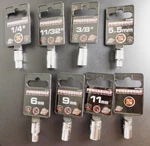 New, 6 Pt, 1/4" Dr, Shallow, Powerbuilt Sockets Or Hex Bit Adapter, Various Sz. Fixed Price $11.00.